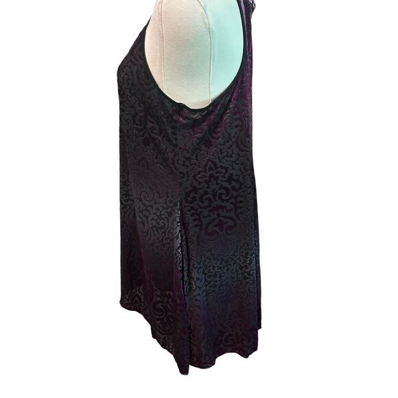 ND Tank Velvet Burnout Tank Top Raspberry Purple Women Petite XL Boho Chic Goth - Picture 5 of 8